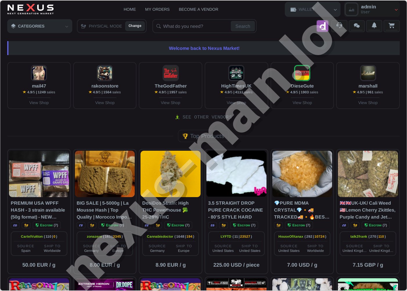 Nexus Darknet Market Homepage - Nexus Market Link 2026