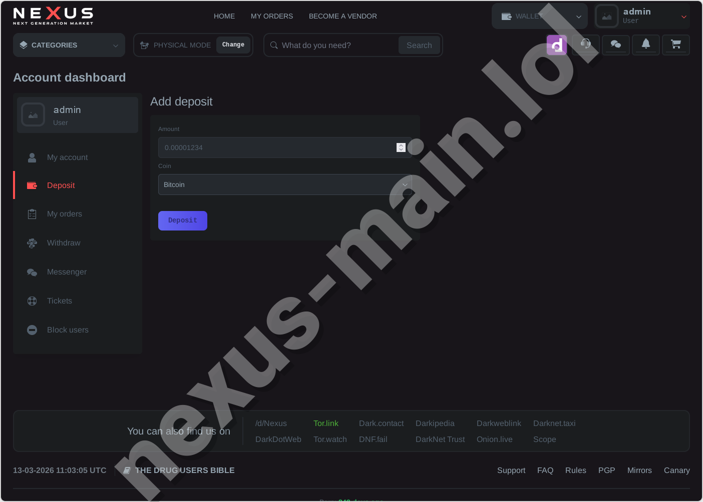 Nexus Monero Wallet Interface for Nexus Darknet Market